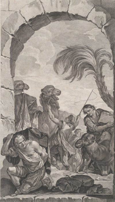 De Kapel van de Enfants-Trouvés in Parijs: La Suite des rois mages: chameliers et porteur, 1756 door Etienne Fessard