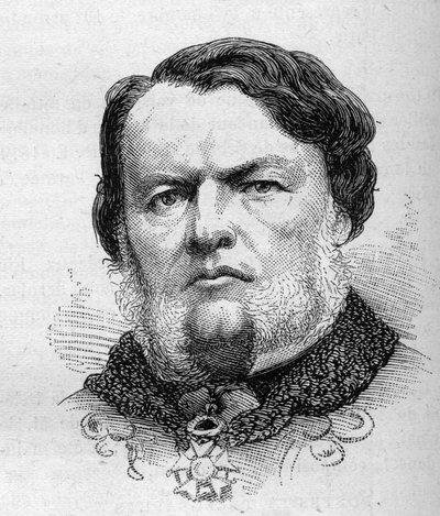Portret van Auguste Gougeard (1827-1886), Franse politicus. Gravure door Bocour in 