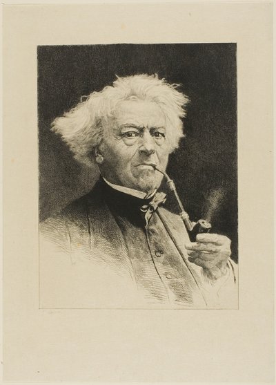 Portret van Corot door Etienne Gabriel Bocourt