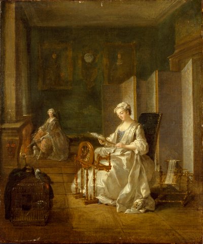Interieur met twee Vrouwen door Étienne Jeaurat