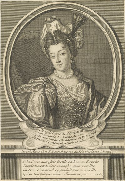 Portret van Madeleine de Scudéry 1607-1701, ca. 1710 door Etienne Jehandier Desrochers