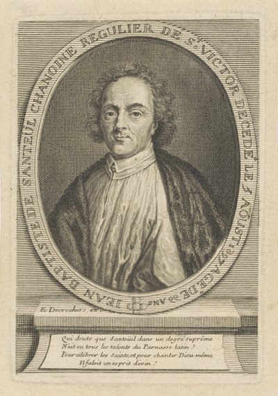 Portret van de dichter Jean-Baptiste de Santeul 1630-1697, ca. 1700 door Etienne Jehandier Desrochers