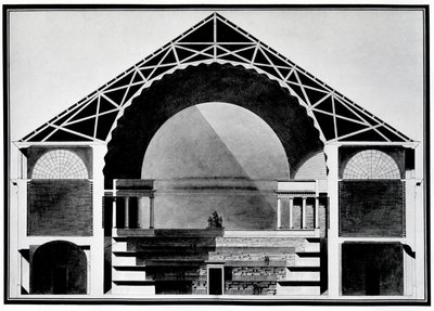 Ontwerp voor de Bibliotheque Royale de France door Etienne Louis Boullee