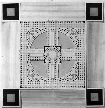 Kaart van het Gemeentepaleis - E.L. Boullée door Etienne Louis Boullee
