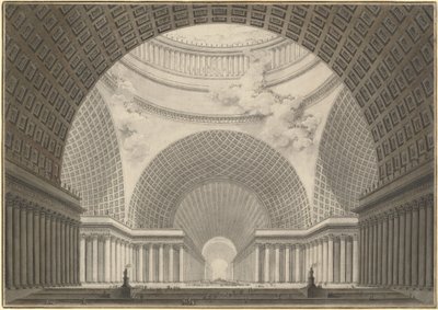 Perspectiefweergave van het Interieur van een Metropolitane Kerk door Etienne Louis Boullee