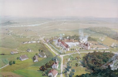 De herovering van het Chateau de Mondement door het Franse leger tijdens de Eerste Slag bij de Marne door Etienne Prosper Berne Bellecour