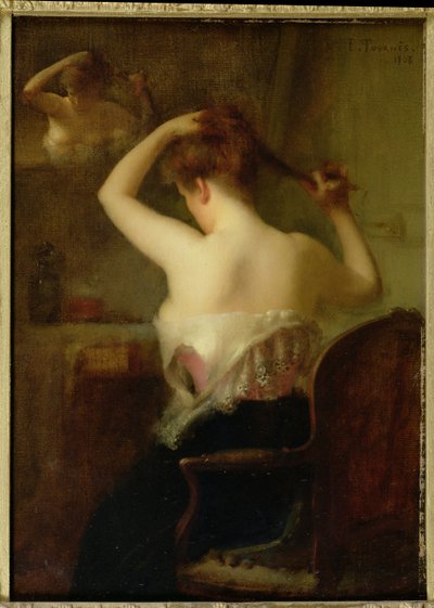 Vrouw die haar Haar Arrangeert, 1903 door Etienne Tournes