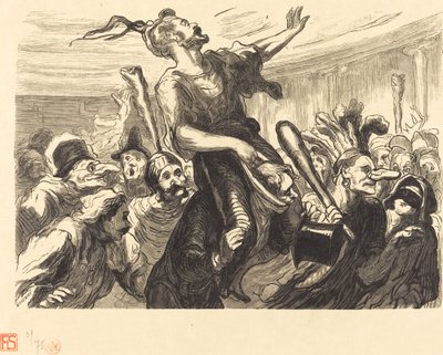La Mi-Careme - Op het bal van de Opera door Etienne after Honoré Daumier