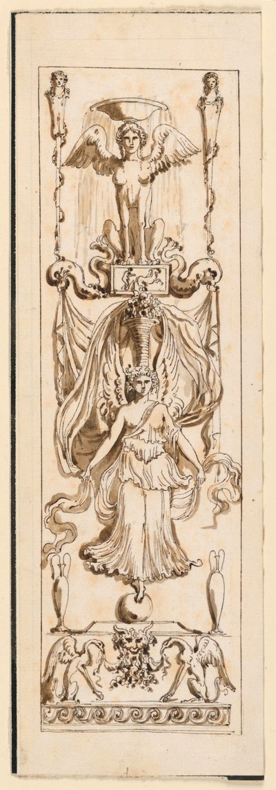 Ontwerp voor een beschilderd paneel door Etienne de Lavallee Poussin