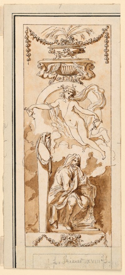 Ontwerp voor een beschilderd paneel door Etienne de Lavallee Poussin