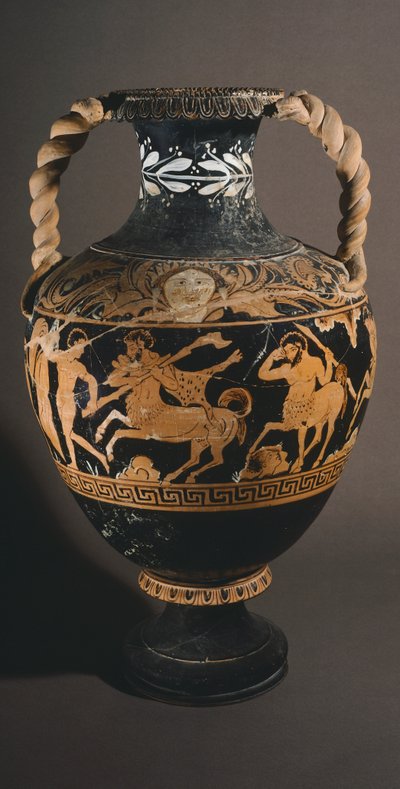 Amfoor door de Schilder van de Centauromachie. Roodfigurige aardewerk uit Porano (Umbrië). Etruskische Beschaving. 4e eeuw v.Chr. door Etruscan