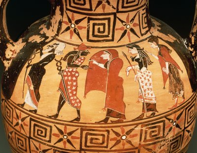 Zwartfigurige amfoor met de Oordeel van Parijs door Etruscan