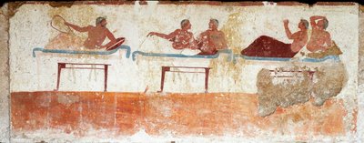Etruskische kunst: banketscène. Fresco van het graf van de 
