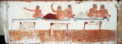 Etruskische kunst: banketscène. Fresco van het graf van de 