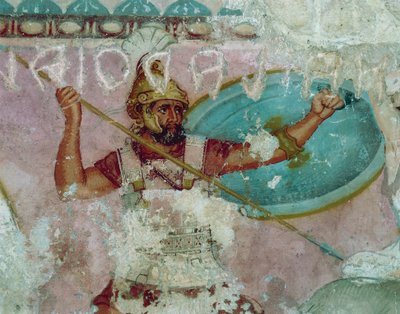 Etruskische beschaving, Schildering van sarcofaag van Amazonen, uit Tarquinia door Etruscan