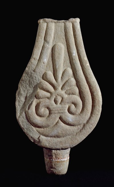 Etruskische beschaving: Stele van Fiesole in gres uit Sesto Fiorentino Italië. 550-500 v.Chr. Florence, Museo Archeologico door Etruscan