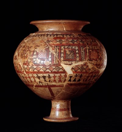 Etruskische beschaving: olla-vaas uit graf 3, necropolis van Buccacce a Bisenzio - 7e eeuw v.Chr. door Etruscan