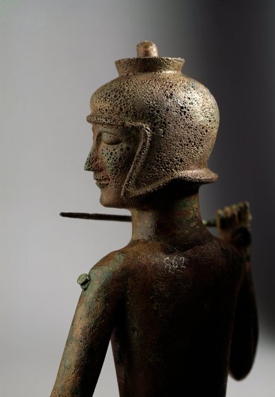 Etruskische beschaving: bronzen beeldje van een krijger door Etruscan