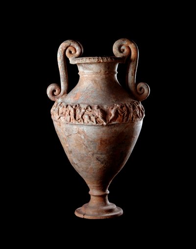 Etruskische beschaving: terracotta amfoor uit een graf van Poggio Sala, Italië 4e eeuw v.Chr. door Etruscan