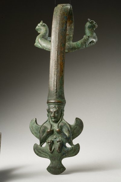 Handvat, begin 5e eeuw v.Chr. (brons) door Etruscan