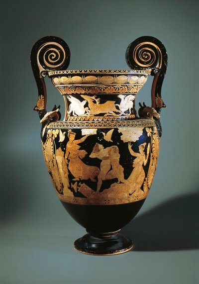 Italië, Lazio, Civita Castellana, Roodfigurige volute krater die Peleus afbeeldt die Thetis ontvoert, geschilderd door Aurora-schilder, 360/340 v.Chr. door Etruscan