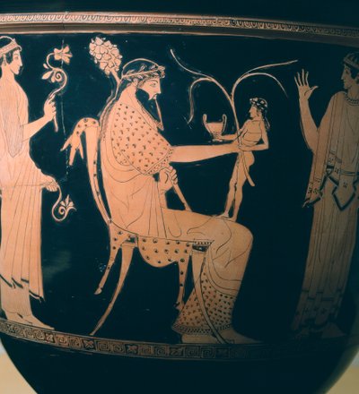 Krater (grote vaas) door de Altamura Schilder (detail) door Etruscan