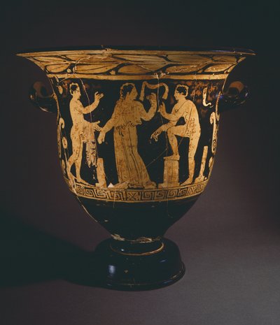 Krater (grote vaas) door de Nepi Schilder. Roodfigurige aardewerk uit Corchiano (Lazio). Etruskische Beschaving, 4e eeuw v.Chr. door Etruscan