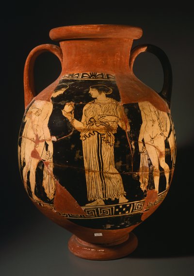 Pelike met meisje dat een granaatappel presenteert (gereconstrueerd) door Etruscan
