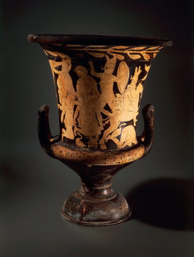 Calyx-krater met vechtende krijgers door Etruscan