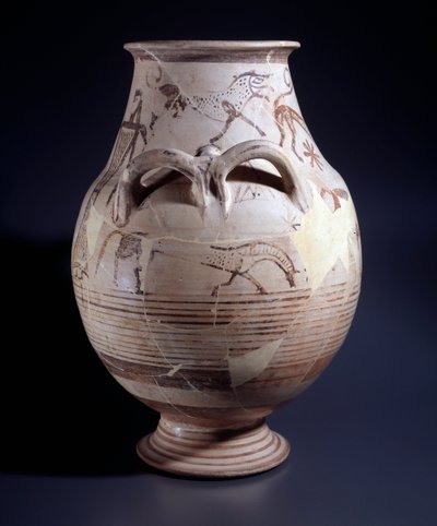 Terracotta krater, 680-660 v.Chr. door Etruscan