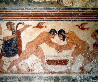 Twee worstelaars. (Detail) door Etruscan