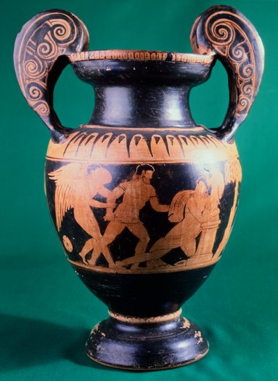 Volutekrater door de Schilder van Mainz, met een krijger en een amazone door Etruscan