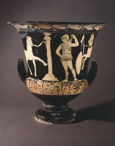 Krater door de Londense schilder. Roodfigurige keramiek uit Gualdo Tadino (Umbrië). Etruskische beschaving, 4e eeuw v.Chr. door Etruscan