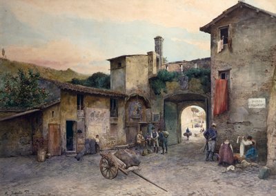 Port Cavalry (Porta Cavalleggeri) in Rome uit de serie Roma sparita door Ettore Roesler Franz