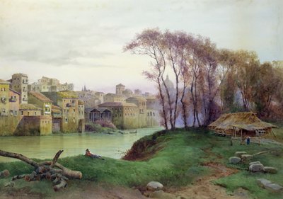 Zicht op de Prati di Castello, Rome door Ettore Roesler Franz