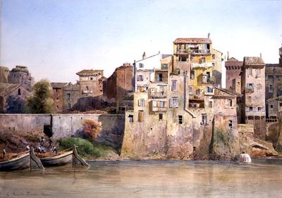 Uitzicht op de Tevere bij Monte Brianzo, Rome door Ettore Roesler Franz