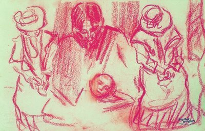 Der Maler Joseph Posenaer und Augustine Pautre door Eugeen van Mieghem