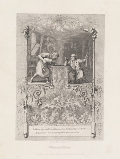 Neureuther (Zelfportret in de Etsstudio) door Eugen Napoleon Neureuther
