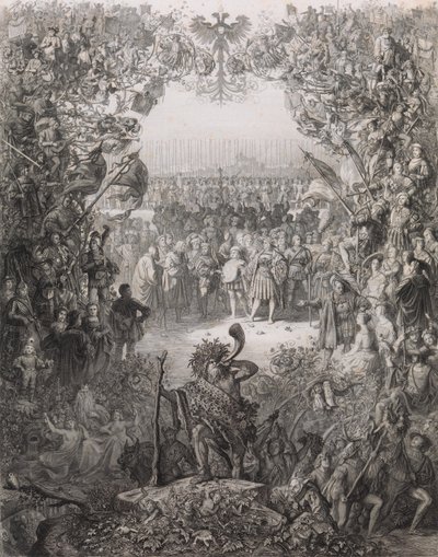 De leden van de Albrecht Durer Society voor het verkiezingsjaar 1843-1844 Der Albrecht Du... door Eugen Napoleon Neureuther