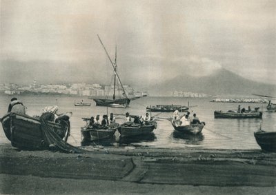 Vissers gaan naar zee, Napels, Italië, 1927 door Eugen Poppel