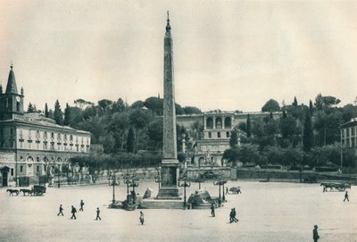 Piazza del Popolo en de Pincio-heuvel, Rome, Italië, 1927 door Eugen Poppel