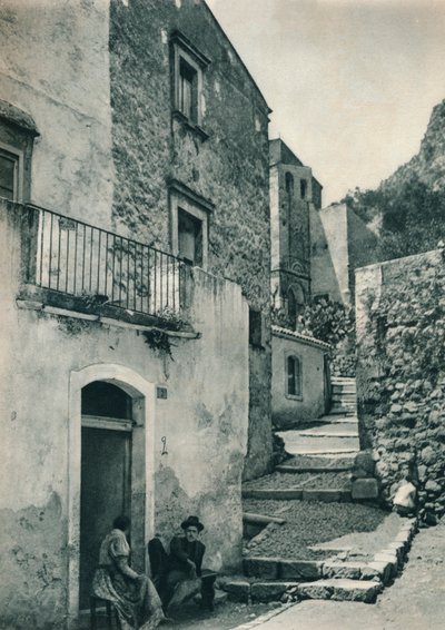 Straat in Taormina, Sicilië, Italië, 1927 door Eugen Poppel
