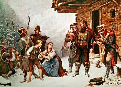 Gevangenneming van Andreas Hofer op 19 januari door Eugen von (after) Blaas