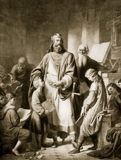 Karel de Grote en zijn geleerden, illustratie uit 