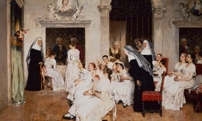Kloosterscène in Venetië door Eugen von Blaas