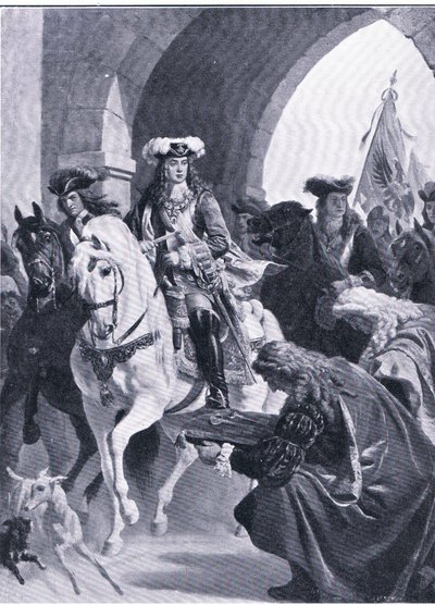 De Oostenrijkers betreden Belgrado, illustratie uit Landmarks in European History door Eugen von Blaas