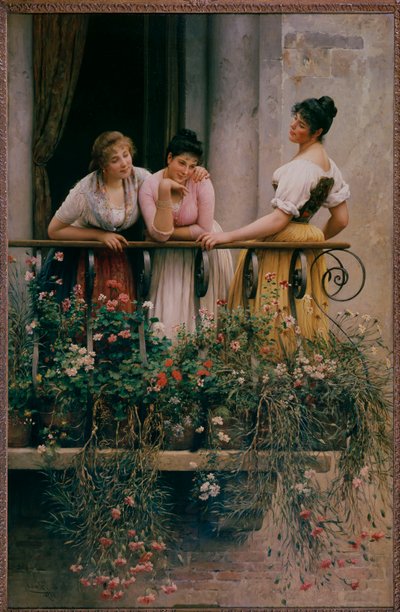 Het balkon door Eugen von Blaas