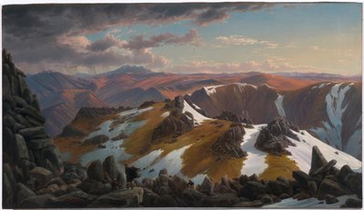 Noordoostelijk uitzicht vanaf de noordelijke top van Mount Kosciusko door Eugen von Guerard
