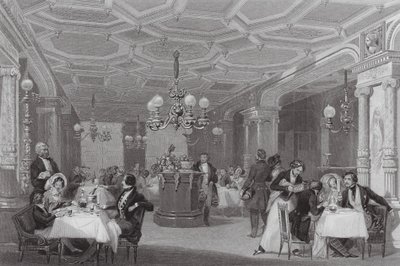 De "Trois Freres Provenceaux," Palais Royal, Parijs, Het beroemde eetlokaal door Eugene Louis (after) Lami