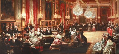 Frankrijk, Versailles, Concert ter ere van Koningin Victoria van het Verenigd Koninkrijk in de Spiegelzaal van Chateau d